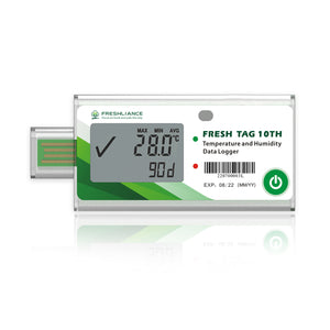 Freshliance LCD Single Use Temperature and Humidity Data Logger, Fresh Tag 10TH